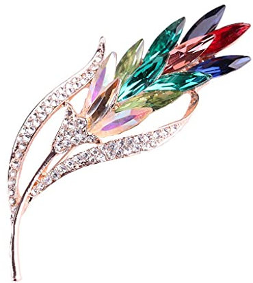 Broschen for Frauen, Broschennadeln, mehrfarbiger Kristallweizen for Frauen, Strass, Modeschmuck, Mantel, Kleid, Ansteckblume, Blumenstil, Geschenk