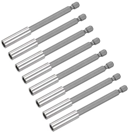 sourcing map 8pcs 1/4 Inch Hex Shank by 4 Inch Magnetic Bit Holder Extension, Quick Release Screwdriver Drill Power Tool