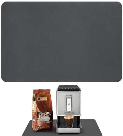Draining Mat, Coffee 50X40cm Drying Mats for Kitchen Counter Coffee Machine Mats Kitchen Super Absorbent Anti Slip Drainer Mat for Kitchen Counter Gray