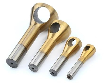 4pc High-speed Steel Titanium Plated Oblique Hole Chamferer Internal Chip Removal Chamfering Deburring And Spot Facer Set