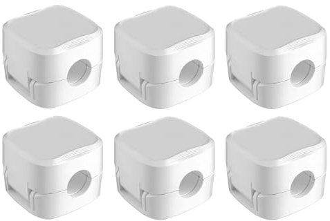 6 Pcs Cable Holder, Cable Tidy Clips, Cable Management Clips, Magnetic Cable Holder for Desk Cable Management, Cable Organiser for Wall, Office, Car, Desk, Nightstand, Cord Organiser(White)