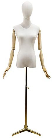 Schaufensterpuppen Torso, Schmuckdisplay Kleiderständer, stabiles goldenes Stativ mit Armen, Material höhenverstellbar (Farbe: C, Größe: S),