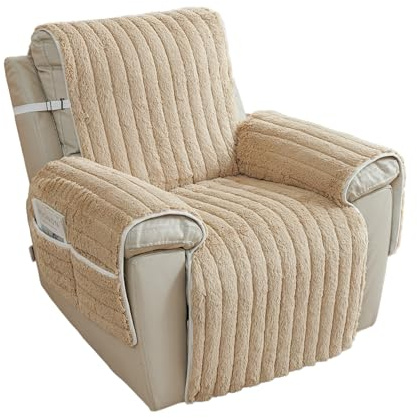 EBETA Relaxsesselhussen Liegesesselbezug Sesselbezug Sofa Armlehnenbezüge, Husse für Loungesessel Sesselschoner Sesselauflage, Schutzbezug Anti-Rutsch (Hellbraun)