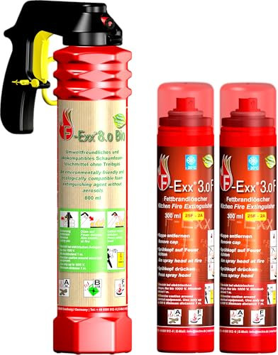 F-Exx® Schaum Feuerlöscher Sparpaket 1x F-Exx® 8.0 Bio, 2X F-Exx® 3.0 F