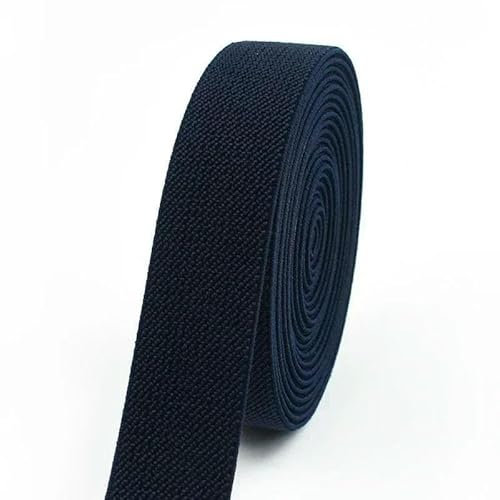 Cinta elástica de goma de 10 mm y 5 metros para pantalones, cinturón, ropa interior, accesorios de costura, azul marino, 10 mm, 5 metros