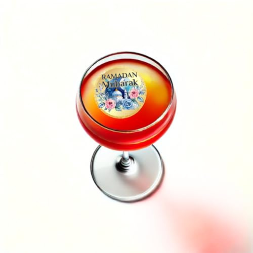 Disques Comestibles pour Boisson & Cocktail – Décoration Ramadan & Eid – Impression Alimentaire – 15 Disques Flottants de 5 cm pour Verre – Élégance et Fête (14)