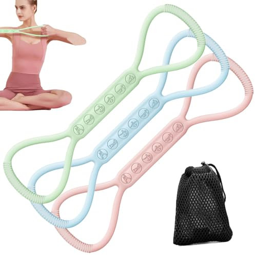 Widerstandsbänder an der | Rückentrainer | Women Elastic Stretch Bands | 8 Übungsbänder | Rückentrainer | Handtrage für B