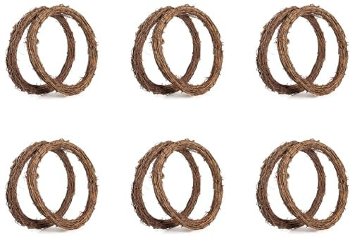 Reinscer 12PCS 14 Inch Grapevine Wreaths Wreath Rattan Wreath Garland for DIY Christmas Craft or Wedding Decors