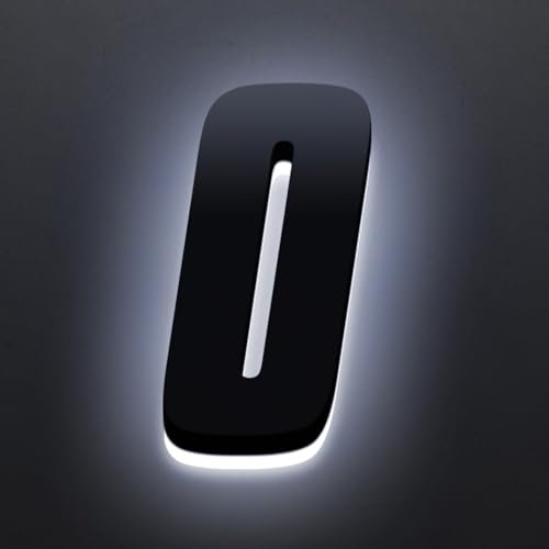 Aniaoie Numéro De Maison Rétro-éclairé LED, Numéros De Maison Éclairés Pour Extérieur, Noir, Lumière Blanche