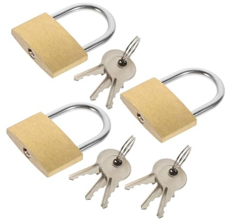 ETHZZLE 3pièces Cadenas Avec Clés Verrous De Sécurité Pour Fenêtres Garages Et Clôtures Cadenas Résistants Pour Usage Intérieur Et Extérieur