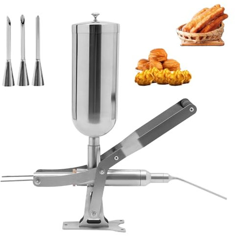 Machine de remplissage manuelle de beignets avec buses anti-goutte, remplissage de crème en acier inoxydable pour boulangeries, cafés et magasins de desserts