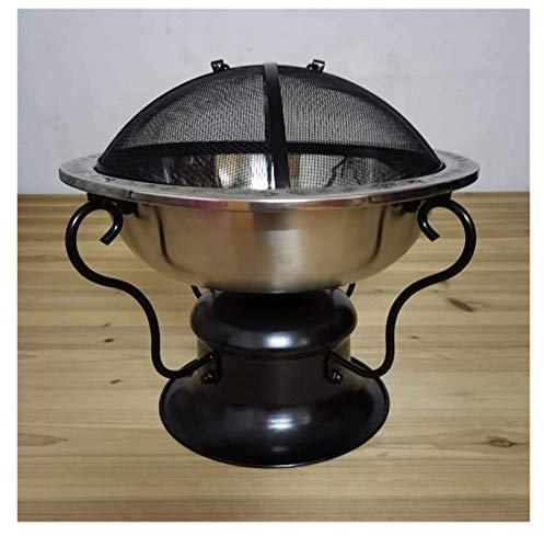 Braciere da esterni in ghisa resistente, con copertura, grande decorazione per patio, barbecue e cucina, ideale per campeggio e giardino