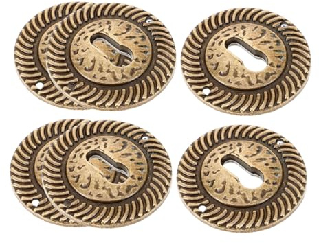 6 Stück Dekorative Schlüssellochabdeckungen aus Zinklegierung, Rund | Coffee, Retro Stil für Zuhause und Schränke, Ornamente für Möbel Vintage