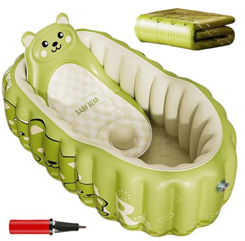 Mwqpgyh Bañera Inflable Para Bebé | Bañera De Viaje Hinchable Para Bebés - Piscina Plegable De Ducha Y Accesorios Para Viajes Camping Playa Casa Fiesta Niños