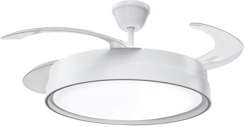 azorex Ventilador de Techo con Luz LED, 42 Aspas Retráctiles, Lámpara Ventilador de Techo Silencioso con 3 Colores de Luz (Blanco/Neutro/Cálido) y Mando a Distancia