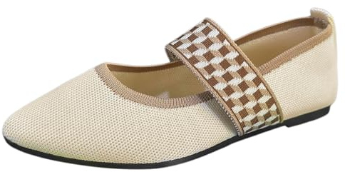 Scarpe da donna, cave, traspiranti, blocco del colore, appuntite, a rete, bocca piatta, fondo piatto, casual, comode, grandi dimensioni, scarpe singole, scarpe casual, bianco, 41 EU