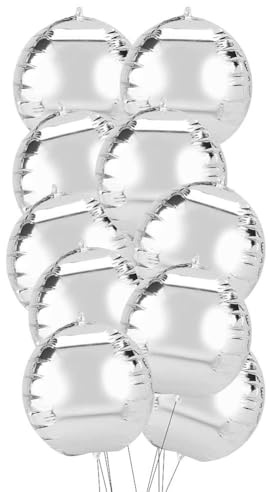 Globo Sunicon, globos de papel de aluminio con forma de esfera redonda 4D para decoración de bodas y fiestas de cumpleaños (20 pièces d'argent)
