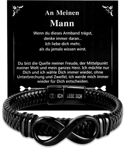 Zidoley Cadeaux pour hommes – Bracelet pour homme avec gravure, bracelet en cuir comme cadeau personnel pour ami, partenaire ou mari pour Noël, anniversaire et anniversaire, Eine Grösse, Simili cuir