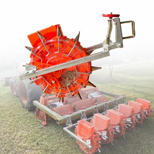 Labasuan Seminatrice agricola per impieghi gravosi, collegabile al Trattore, spandiconcime per Semina da Giardino e Prati con 8 Ruote di Semina, seminatrice a spaziatura/profondità Regolabili