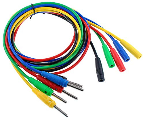 Oiyagai 5 Colors 1M Banana Plug Extension Test Leads, Female to Male Connectors, 15A 1000V, Multimeter Test Probe Cable for Lab, DIY Electronics, Power Supply