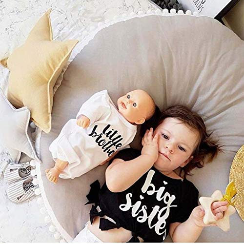 Love Home Krabbeldecke Aus 100% Baumwolle Für Babys,runde Extrem Dicke Bodenmatte Für Dekor Teepee Zelt Spielmatte Für Kinder Spielzimmer-grau 90x90cm(35x35inch)
