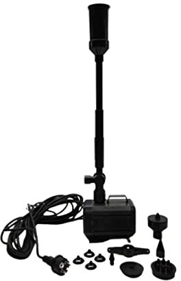 AquaOne Teichfontäne 3000 L/h 4 Aufsätze Teich Fontäne Springbrunnen Pumpe Bachlaufpumpe Teichbelüftung Wasser Teichspringbrunnenpumpe Bachlaufpumpe