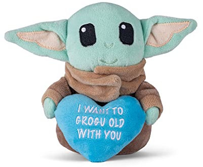 STAR WARS Hundespielzeug Baby Yoda Plüsch Quietscher | 15,2 cm The Child, Grogu to My Heart Plüsch Quietscher Haustier Spielzeug für Hunde Grogu Baby Yoda Stofftier 15,2 cm