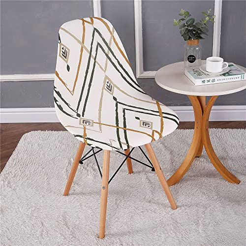 Highdi Schalenstuhl Bezug, Stuhlbezug 2/4/6 er Set Stuhlbezüge Stretch Esszimmerstühle Bezug Moderne Elastischer Stuhlhussen Abnehmbar Waschbar Küchenstühle Husse (Minimalismus,4PCS)