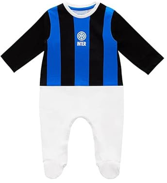 Inter Jump Suit, Tutina Neonato, Righe Nerazzurre e Logo Unisex-Bimbi 0-24, 12 Mesi, 22I010K01
