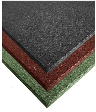 JARDIN202 - Dalle en caoutchouc massif 40 mm | 50 x 50 cm | Spécial pour gymnases | Sol pour enfants | Fitness | 1 dalle : 50 x 50 cm (noir)