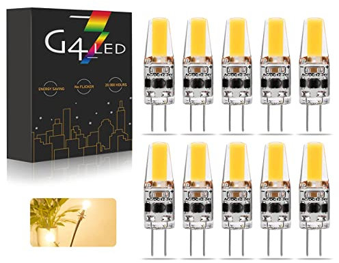 BVCL Lampadine G4 LED, AC/DC 12-24V 3W Dimmerabili G4 LED Bianco naturale 4000K 270LM, Equivalente per Lampadine Alogene Da 20W 30W, Non Sfarfallanti, 10 Pezzi