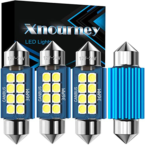 Xnourney 36mm LED Bombilla,1,42 C5W bombillas LED CanBus 12v 24v,6411 6418 DE3423,Festón Lámpara Superbrillantes Luces Led Coche Interior,Lámpara de Mapa de Cúpula,Matrículas Bombilla,4pcs