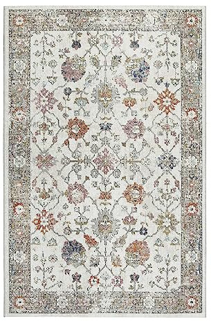 In- & Outdoor Teppich wetterfest und farbecht im Vintage Look von WECONhome für Balkon, Terrasse, Garten, Küche, Flur, Wohnmobil und Camping – Lexington (160 x 225 cm, Creme beige)