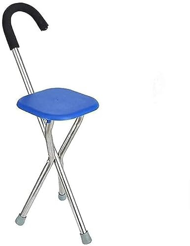 Verlassen Sie Sich auf das Gehen Für Senioren Rollator Verstellbare Gehkrücken Gehstocksitz Gehstock Sitzstöcke Dreibeinhocker Stühle Für Ältere Menschen Gehstockhocker Für Ältere Menschen,Blau