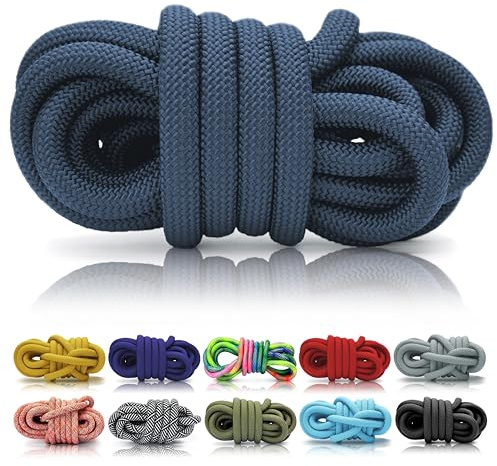 Ganzoo cima PPM 5 m 8 mm, cordame in polipropilene multifilamento intrecciato blu jeans, leggero e stabile per accessori fai da te, legature e finiture, indicato per nodi e intrecci
