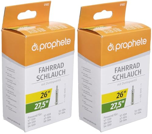 Prophete Fahrradschlauch, Dunlop-Ventil, Schwarz