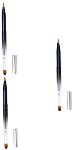 FRCOLOR 3st Schminkpinsel Lidschatten-applikatoren Beidseitig Einziehbarer Lippenpinsel 2-in-1-make-up-pinsel Lippenstift-glanz-pinsel Make-up Pinsel Lippenstift- Lipgloss-pinsel