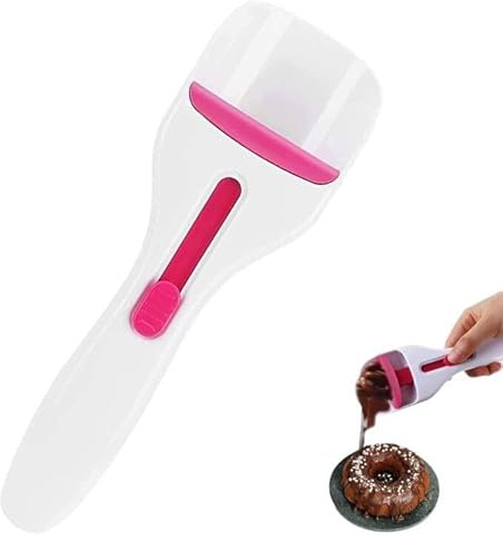 LOKE THE SUN Cuchara de distribución de masa de pasteles, botón deslizante de un solo toque dispensa masa, dispensador de masa para el hogar, herramienta para hornear, cuchara de masa para cupcakes de