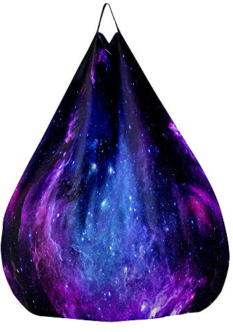 Highdi Sitzsack für Erwachsene Ohne Füllung Indoor Outdoor Sitzkissen Waschbarer Weicher Flauschiger Sofabettbezug Gartenkissen Bodenkissen für Wohnzimmer (100x120cm,Mode Sternenhimmel 9)
