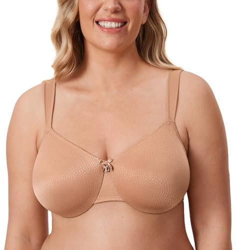 Delimira Women's Minimiser Bra Full Coverage Smooth Support Underwired Bras Minimizer Bra Barely Buff 36F