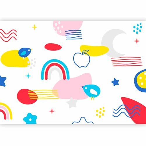 murando Fotomurales para ninos 500x350 cm XXL Papel pintado tejido no tejido Decoración de Pared decorativos Murales moderna de Diseno Fotográfico vistoso garabatear Abstracto e-A-10016-a-c