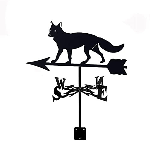 Brigtviee Wetterhahn Tier Windfahne Rostfreier Stahl Weathervane Retro Wetterfahne Metall Weather Vane Windrichtungsanzeiger Mini Deko-Wetterfahne fur Garten Hof Dach Garten Deko Schwarz,C