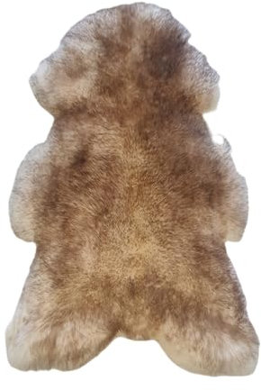 FURRYMAN Natürliche Lammfelle, Schaffelle 100 x 50 cm klein, ohne Chrom - Weiße und farbige Schaffelldecken, Tagesdecken und Dekorationen für Couch, Sessel oder Boden - Lammschaffell (mufflon braun)