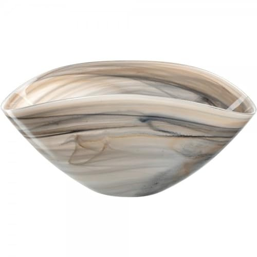 LEONARDO HOME Schale 27x15 cm, Geschleudertes Glas, Beige, Schwarz, Rustikal, Dekoschale