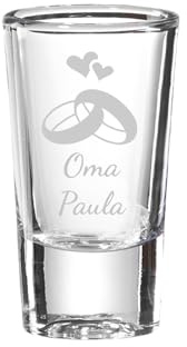 LUXENTU Stamper mit Gravur, Hochzeitsmotive, 30 ml, 1 Stück | Personalisierte Schnapsglas mit Lasergravur, Geschenk für Hochzeiten oder Jubiläum, Spülmaschinenfest