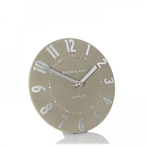 Thomas Kent Mocha 6 Mulberry Mantel Clock with Quartz Movement & Embossed Foiled Metallic Numerals