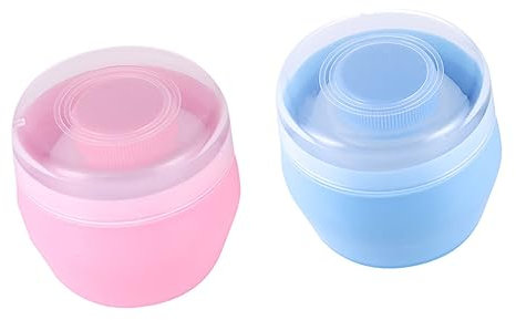 Vaguelly Puderquasten Kasten Für Kleinkinder Mit Aufbewahrungsbehälter Weicher Plüschpuderquaste Kompakte Praktische Puderbox Für Zuhause Und Reisen