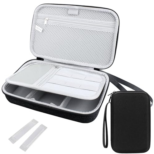 PWGHWG Kabeltasche Organizer, Tragbare Kabelorganizer, wasserdichte Elektronik Organizer Tasche, Starre Schale Kabel Tasche für Elektronische Accessoires USB Ladekabel Powerbank (Schwarz)