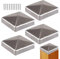 Pfostenkappen 9x9cm-5 Stück Pfostenabdeckung aus Metall, Pyramidenform Zaunpfosten Kappen für Holzpfosten- Abdeckkappen für Holzpfosten mit Schrauben aus Edelstahl