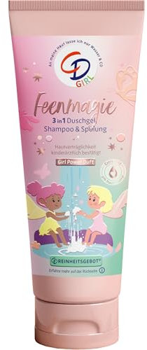 CD Girl Gel doccia 3 in 1 | Gel doccia, shampoo e balsamo per ragazze | con aloe vera e estratto di pesca biologica | Profumo Girl Power | per pelli sensibili | senza microplastica e vegana | 250 ml